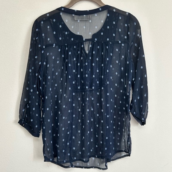 Abercrombie & Fitch Sheer Blue 3/4 Top XS - Picture 1 of 6